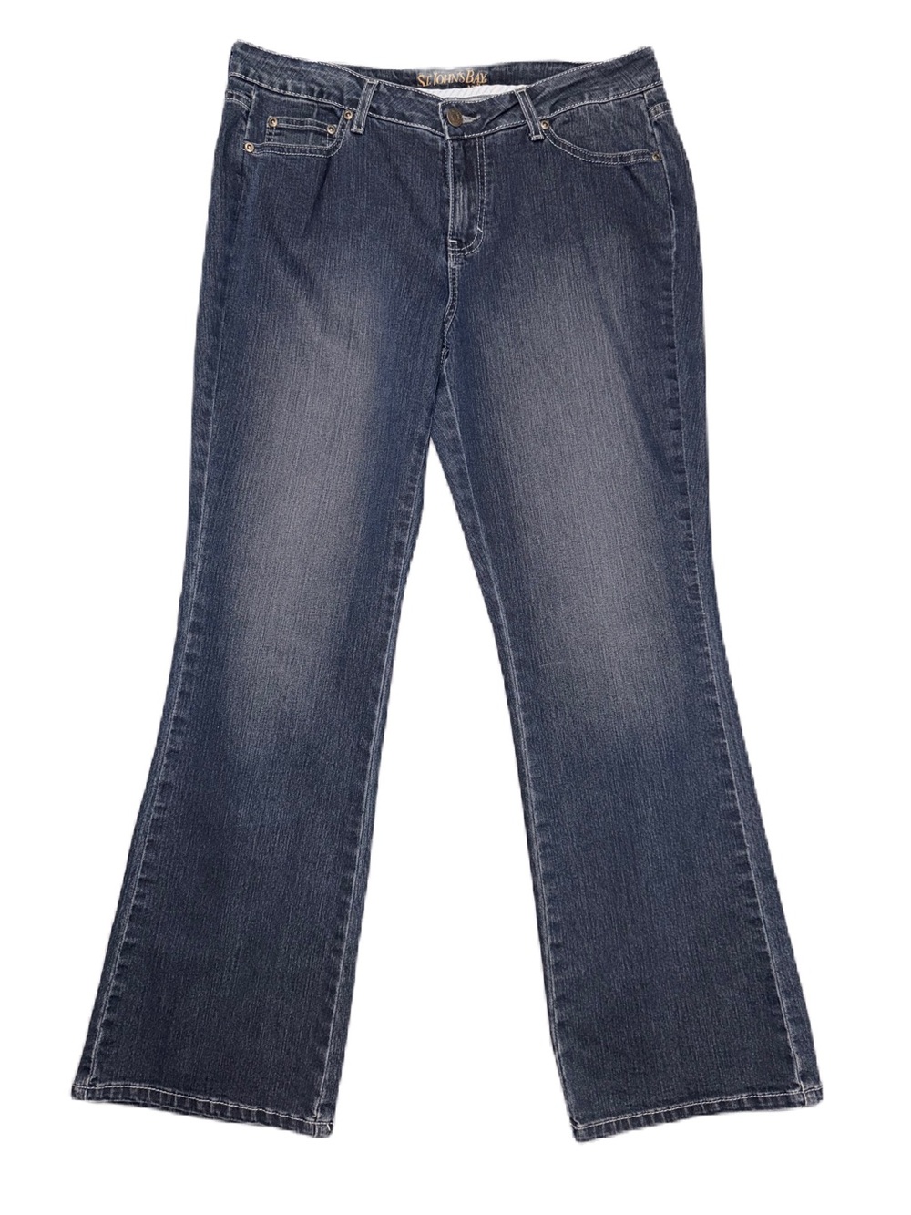St. John's Bay Bootcut Leg Women's Jeans Blue Denim Size 16P Petite EUC